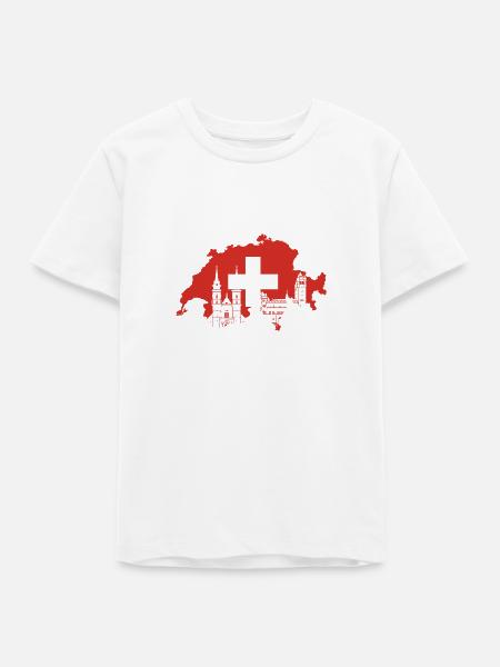 Schweiz Flagge - Teenager Organic T-Shirt Mini Creator von Stanley/Stella - Weiß