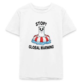 Climate Change Climate Protection - Teens Organic T-shirt by Stanley/Stella - white - Front