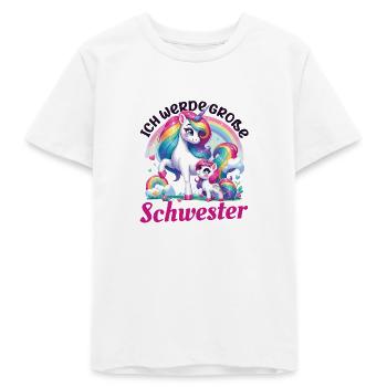Nachwuchs Verkünden Ich Werde Große Schwester 2026 - Teenager Organic T-Shirt Mini Creator von Stanley/Stella - Weiß - Vorne