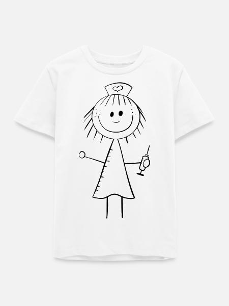 Lustiges Krankenschwester Strichmännchen - Teenager Organic T-Shirt Mini Creator von Stanley/Stella - Weiß