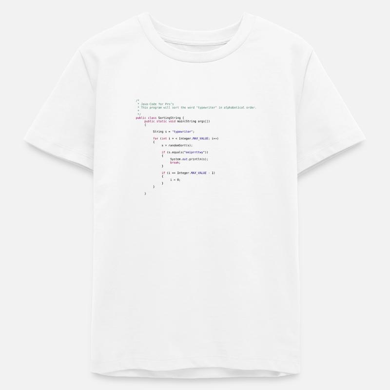 funny Java code to sort - Teens Organic T-shirt by Stanley/Stella - white
