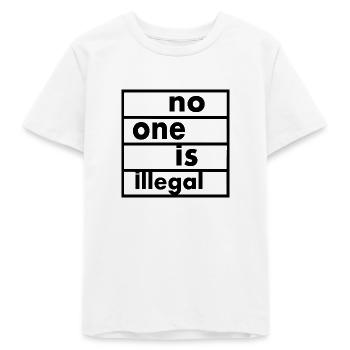 No one is illegal - T-shirt ado bio Stanley/Stella - blanc - Devant