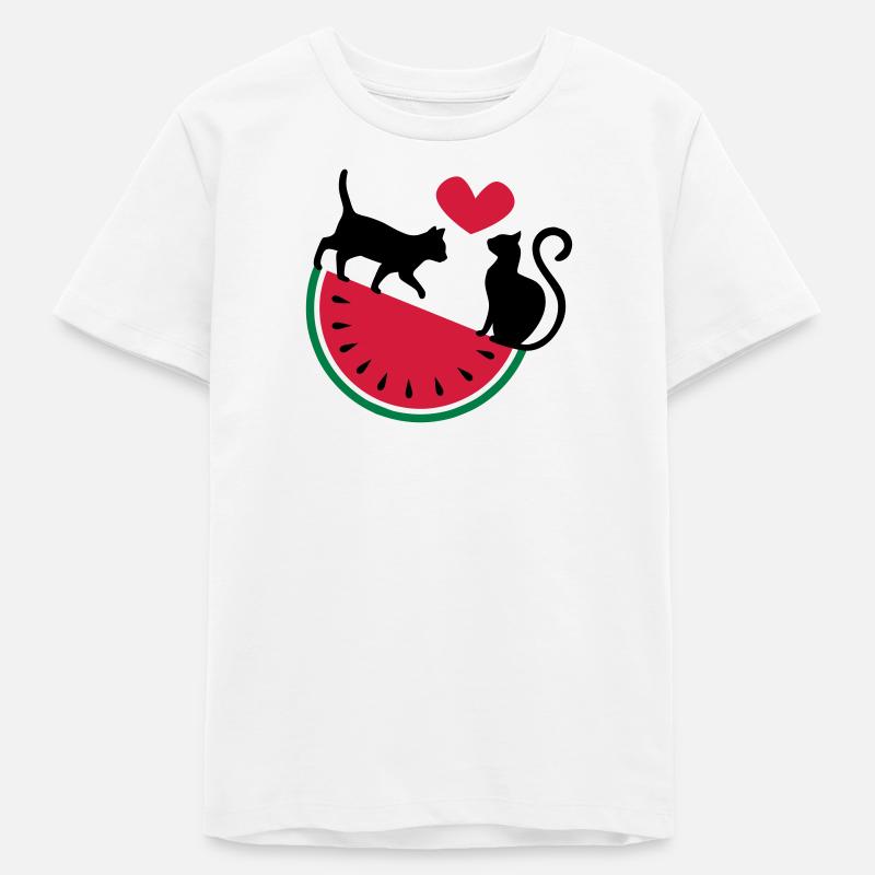 Melon Chat Amour - T-shirt ado bio Stanley/Stella - blanc