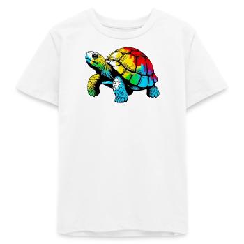 Schildkröte - Teenager Organic T-Shirt Mini Creator von Stanley/Stella - Weiß - Vorne