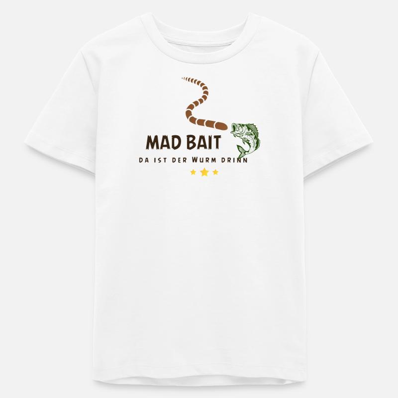 Fou Appât : Ver dans l’appât - T-shirt ado bio Stanley/Stella - blanc