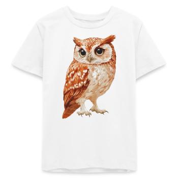 Eule - Teenager Organic T-Shirt Mini Creator von Stanley/Stella - Weiß - Vorne