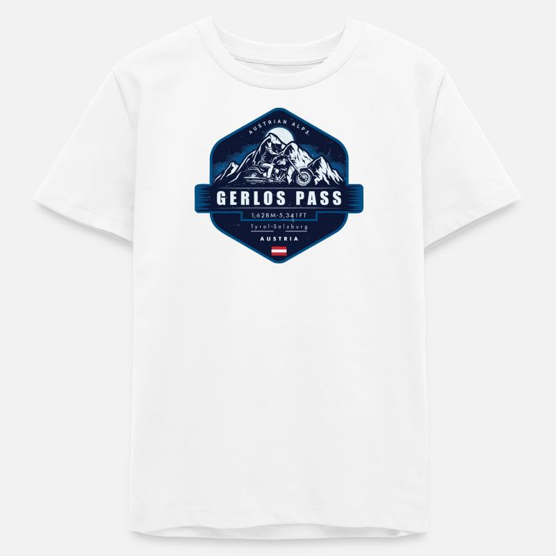 Gerlos Pass , Austrian Alps, Austria - Teens Organic T-shirt by Stanley/Stella - white