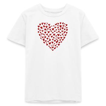 Collection Cœur : L’Amour en Rouge - T-shirt ado bio Stanley/Stella - blanc - Devant