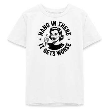 Restez à l’écoute, ça empire - T-shirt ado bio Stanley/Stella - blanc - Devant