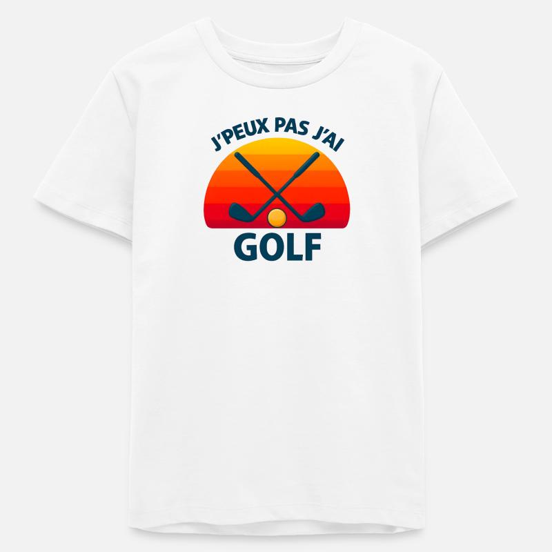Golfe au coucher soleil croisé - T-shirt ado bio Stanley/Stella - blanc