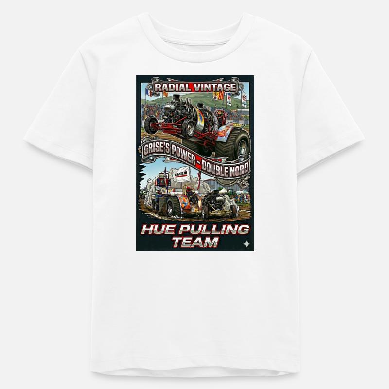 Vintage radial Engine  - T-shirt ado bio Stanley/Stella - blanc