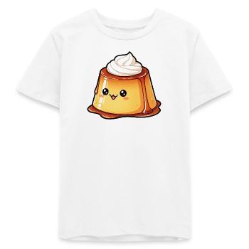 Kawaii Caramel Pudding - Teens Organic T-shirt by Stanley/Stella - white - Front