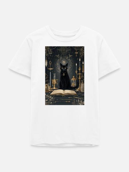 Mitternachtskatzen-Alchemist - Teenager Organic T-Shirt Mini Creator von Stanley/Stella - Weiß
