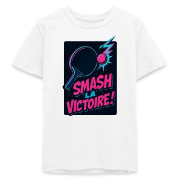 Smash la victoire ! Ping Pong - T-shirt ado bio Stanley/Stella - blanc - Devant