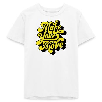 Mach deinen Schritt – Neon-Skript - Teenager Organic T-Shirt Mini Creator von Stanley/Stella - Weiß - Vorne