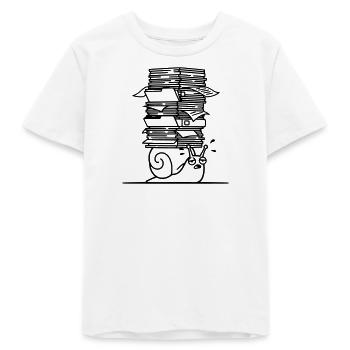 Schnecke Papierstapel Büro Outline - Teenager Organic T-Shirt Mini Creator von Stanley/Stella - Weiß - Vorne