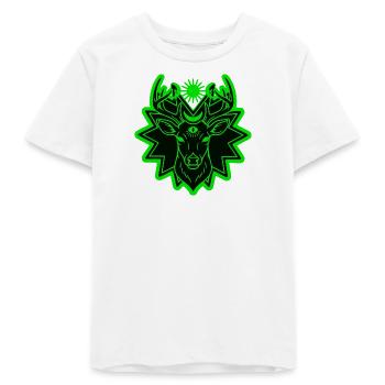 Mystic Deer: Wächter der geometrischen Natur - Teenager Organic T-Shirt Mini Creator von Stanley/Stella - Weiß - Vorne