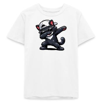 Dabbing Cat - Teens Organic T-shirt by Stanley/Stella - white - Front