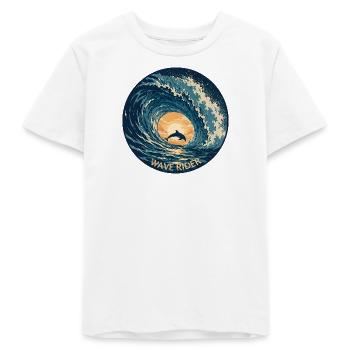 Dolphin Ocean Sea WAVE RIDER - Teens Organic T-shirt by Stanley/Stella - white - Front