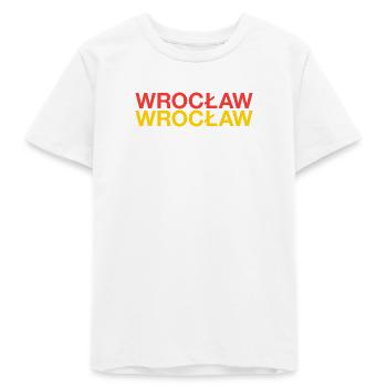 WROCLAW Pologne Polska Drapeau de Wrocław - T-shirt ado bio Stanley/Stella - blanc - Devant