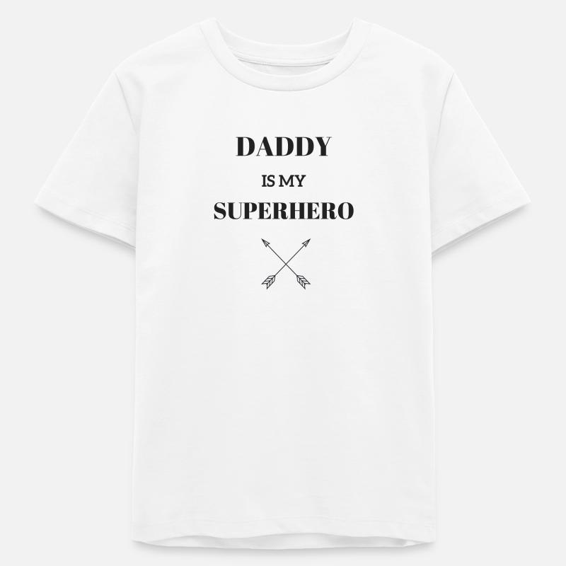 DADDY EST MON SUPERHERO / FLÈCHE - T-shirt ado bio Stanley/Stella - blanc