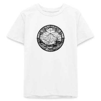 Fuji Schwarz Weiß - Teenager Organic T-Shirt Mini Creator von Stanley/Stella - Weiß - Vorne