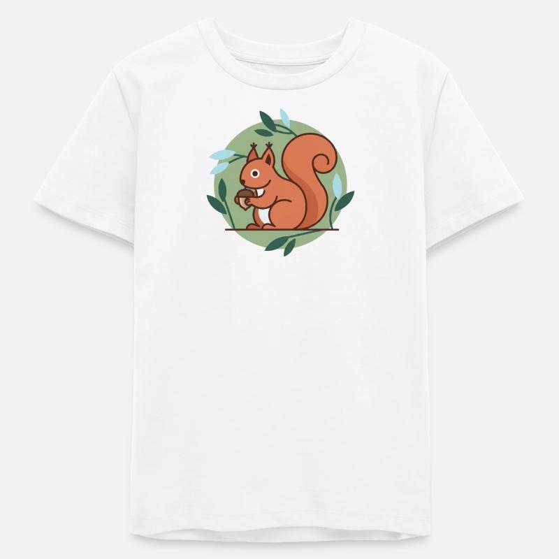 Écureuil - T-shirt ado bio Stanley/Stella - blanc