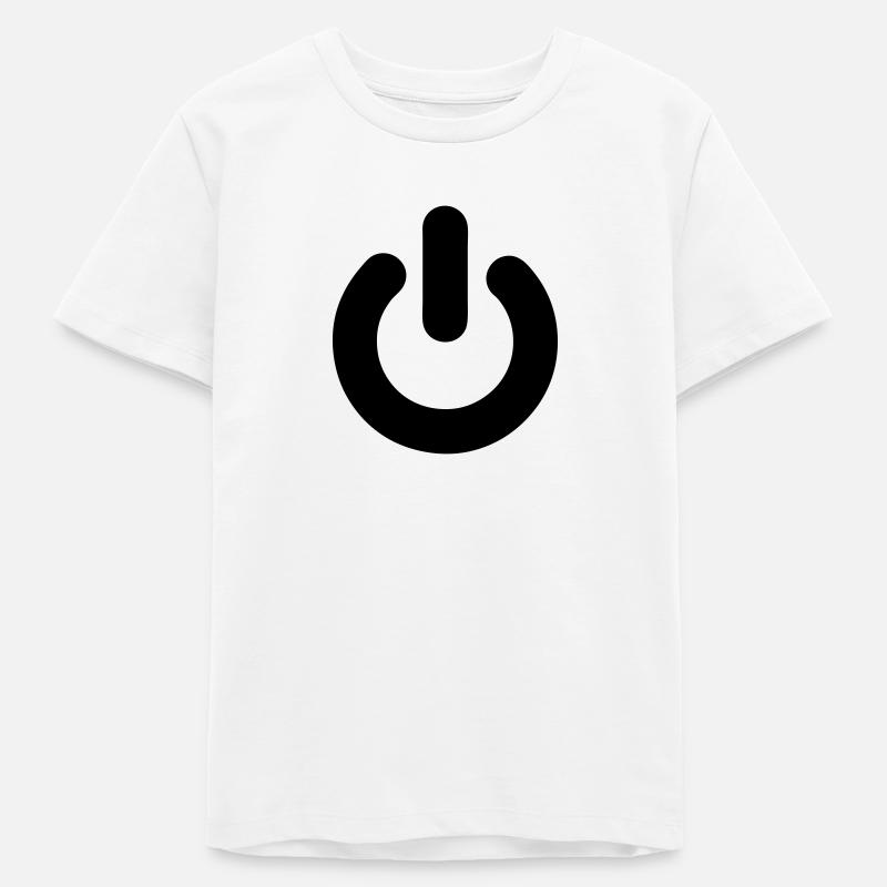 on, off, switch, PC, computer, SWITCH, on, out, - Teens Organic T-shirt by Stanley/Stella - white