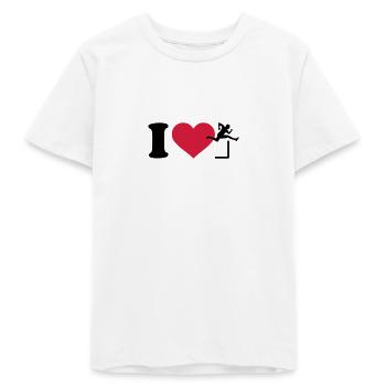 I love Course de haies - T-shirt ado bio Stanley/Stella - blanc - Devant