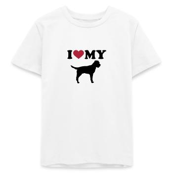 Border Terrier - T-shirt ado bio Stanley/Stella - blanc - Devant