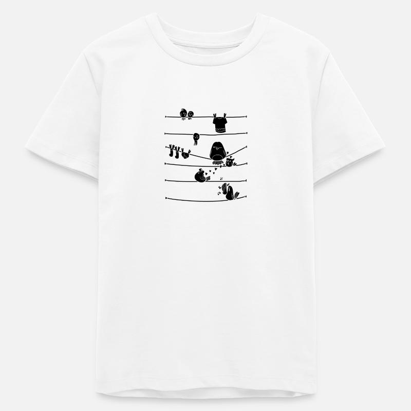 Oiseaux à rayures Birdie Illustration Gift - T-shirt ado bio Stanley/Stella - blanc