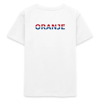 Orange in red, white, blue - Teens Organic T-shirt by Stanley/Stella - white - Back