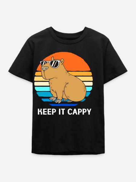 Capybara Capibara - Teenager Organic T-Shirt Mini Creator von Stanley/Stella - Schwarz