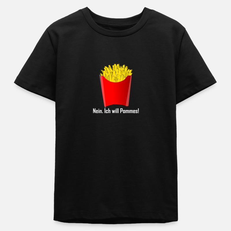 Frites frites idée cadeau - T-shirt ado bio Stanley/Stella - noir