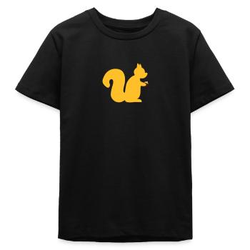 écureuil avec un écrou - T-shirt ado bio Stanley/Stella - noir - Devant