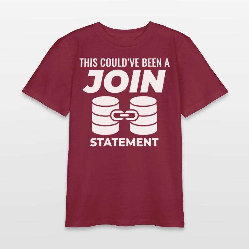 SQL Join Database, instruction de programmation des données T-shirt ado bio Stanley/Stella