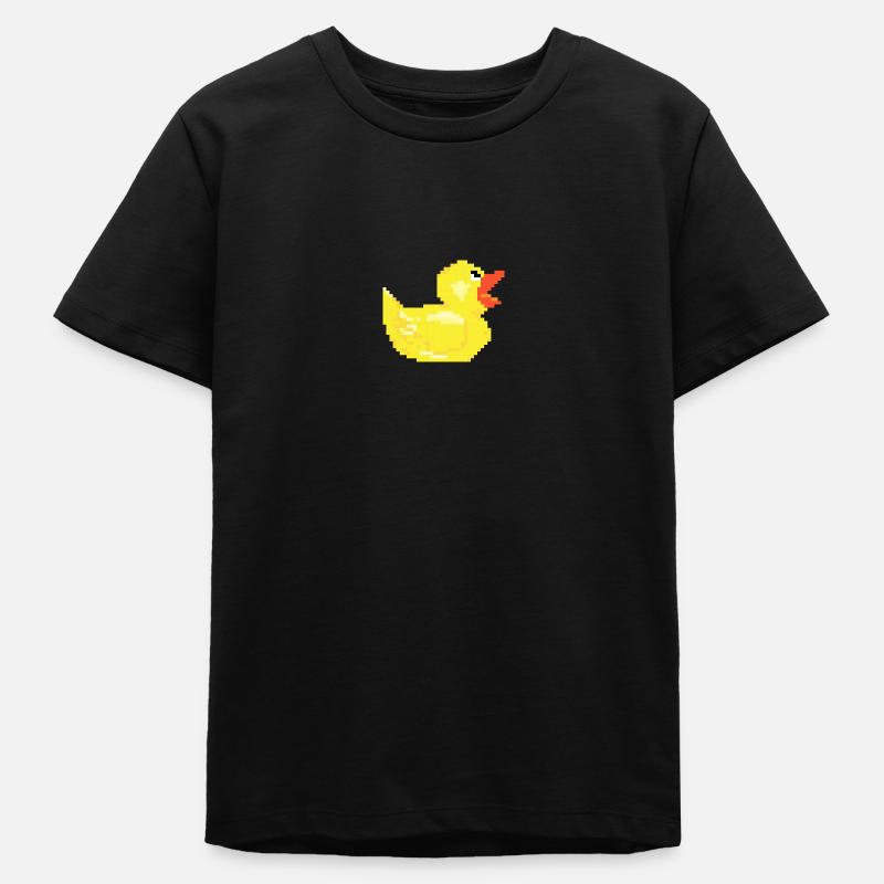 Canard canard pixel rétro optique poison cadeau - T-shirt ado bio Stanley/Stella - noir