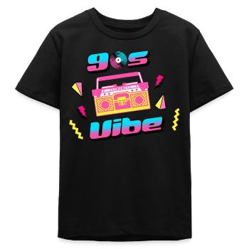 90s Vibe Retro Nostalgia Boombox - Teens Organic T-shirt by Stanley/Stella - black - Front