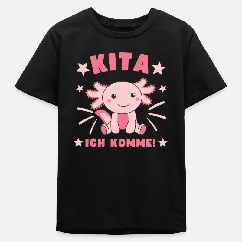 Kita j’arrive Kitakind Axolotl - T-shirt ado bio Stanley/Stella - noir