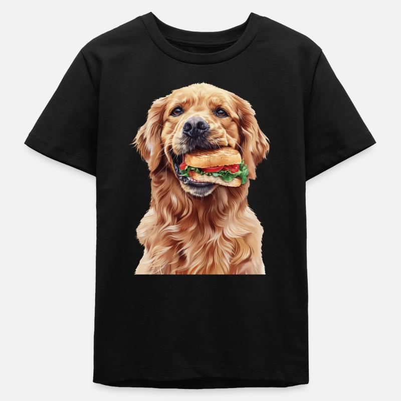 Golden retriever - T-shirt ado bio Stanley/Stella - noir