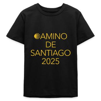 Chemin de Saint-Jacques-de-Compostelle 2025 - Pèlerinage - Chemin de Saint-Jacques-de-Compostelle - T-shirt ado bio Stanley/Stella - noir - Devant