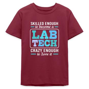 Laboratory Biologie Chemie Mikroskop Labor - Teenager Organic T-Shirt Mini Creator von Stanley/Stella - Burgunderrot - Vorne