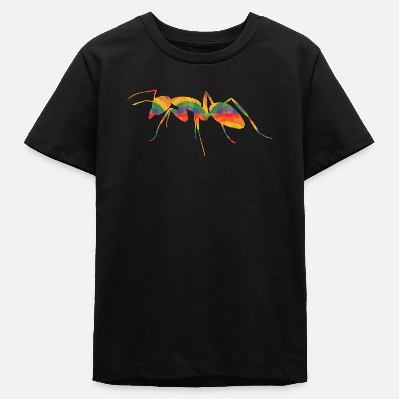 Fourmis colorées - T-shirt ado bio Stanley/Stella - noir