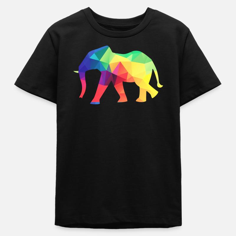 Éléphant coloré - T-shirt ado bio Stanley/Stella - noir