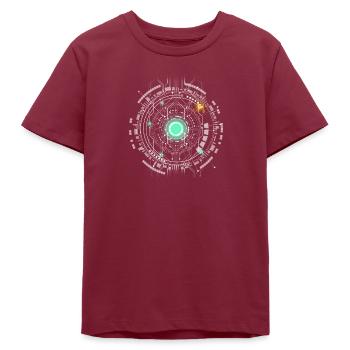 nerd CPU core ordinateur code pc carte spatiale - T-shirt ado bio Stanley/Stella - bordeaux - Devant