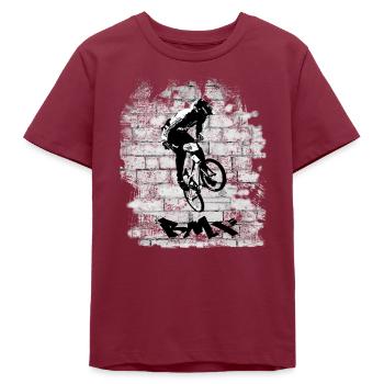 BMX Bike - Teenager Organic T-Shirt Mini Creator von Stanley/Stella - Burgunderrot - Vorne