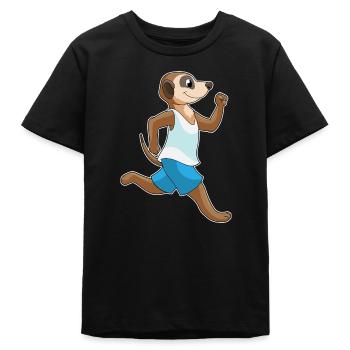 Erdmännchen Jogger Joggen Sport - Teenager Organic T-Shirt Mini Creator von Stanley/Stella - Schwarz - Vorne