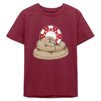 Jetons de poker Snake Poker - T-shirt ado bio Stanley/Stella - bordeaux - Devant