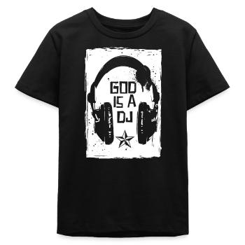 God is a DJ - Teens Organic T-shirt by Stanley/Stella - black - Front
