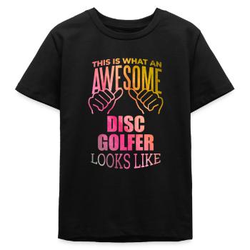 Disc Golf - Teens Organic T-shirt by Stanley/Stella - black - Front